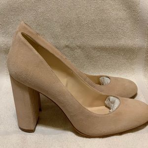 Nine West Light Beige Suede Heels